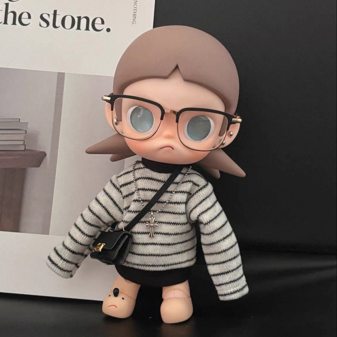 Doll Clothes black and white striped set