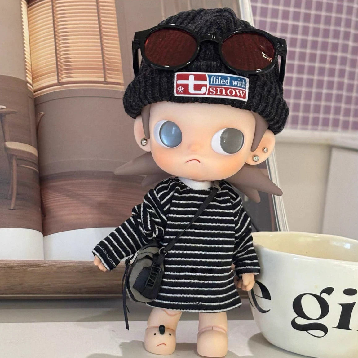 Doll Clothes black and white striped set