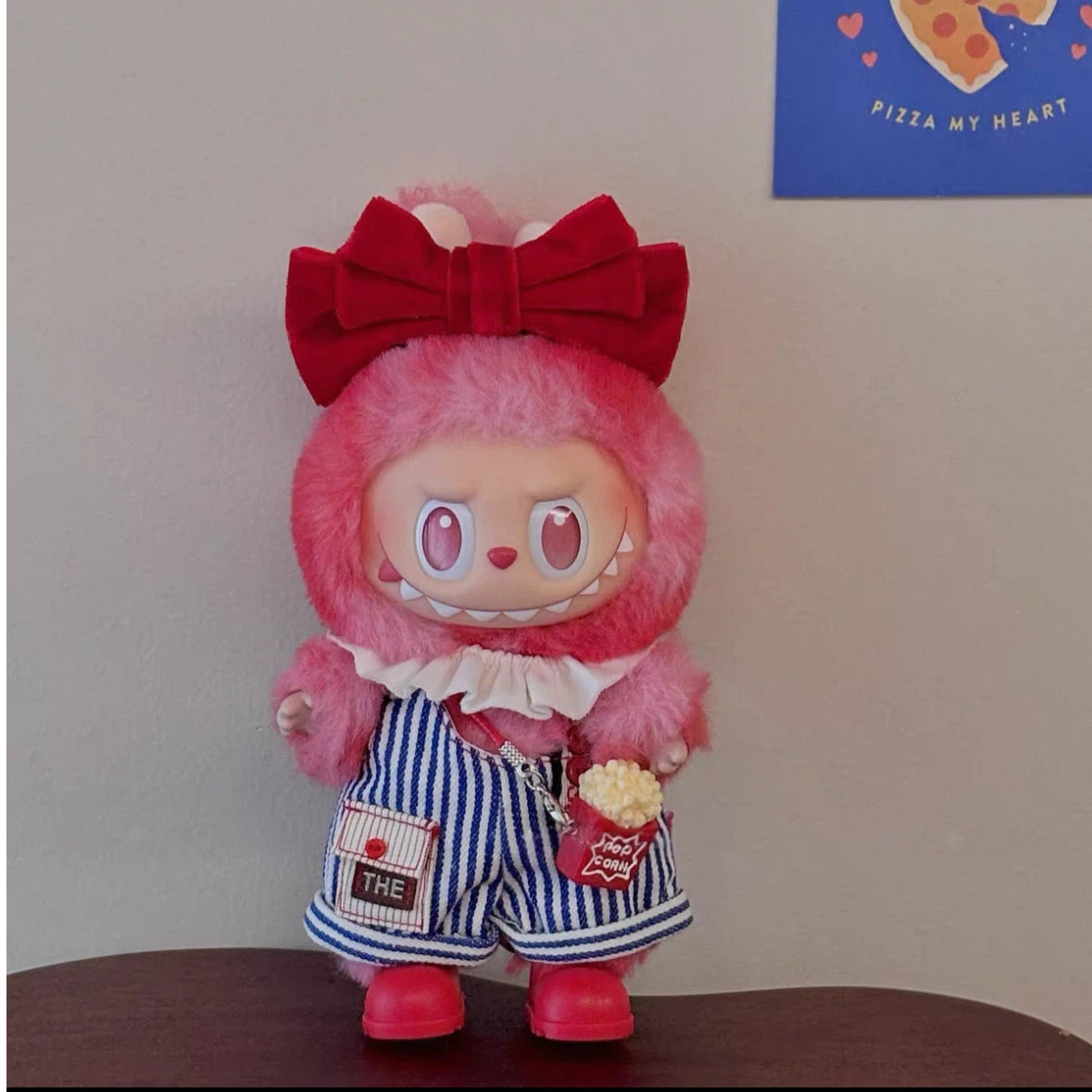 Doll Clothes Blue striped overalls