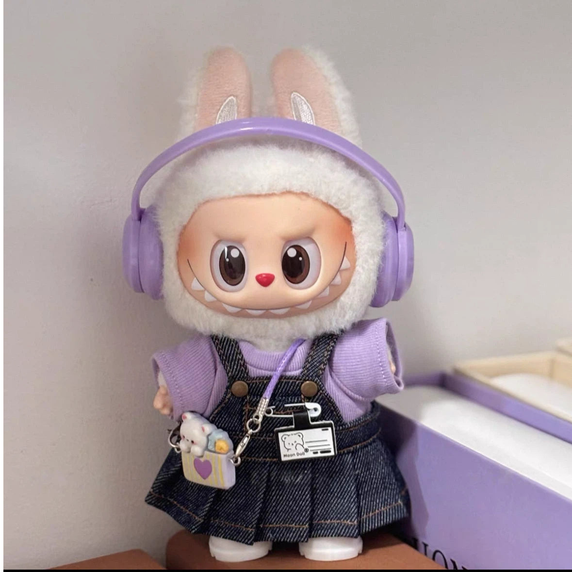 Doll Clothes Purple pinafore dress