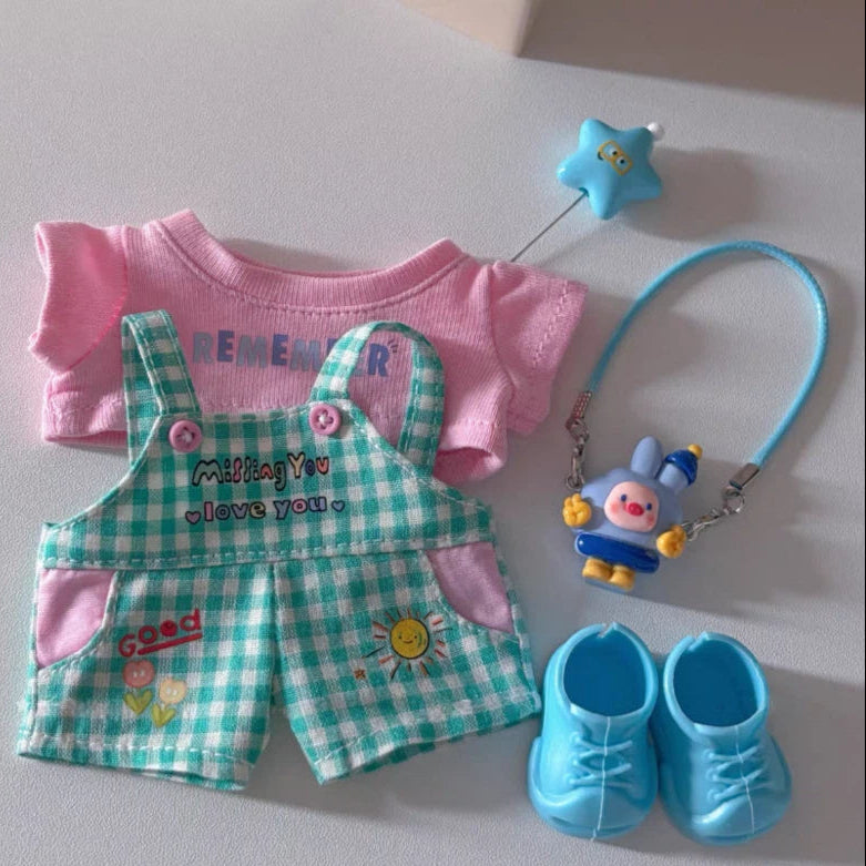 Doll Clothes green checkered set
