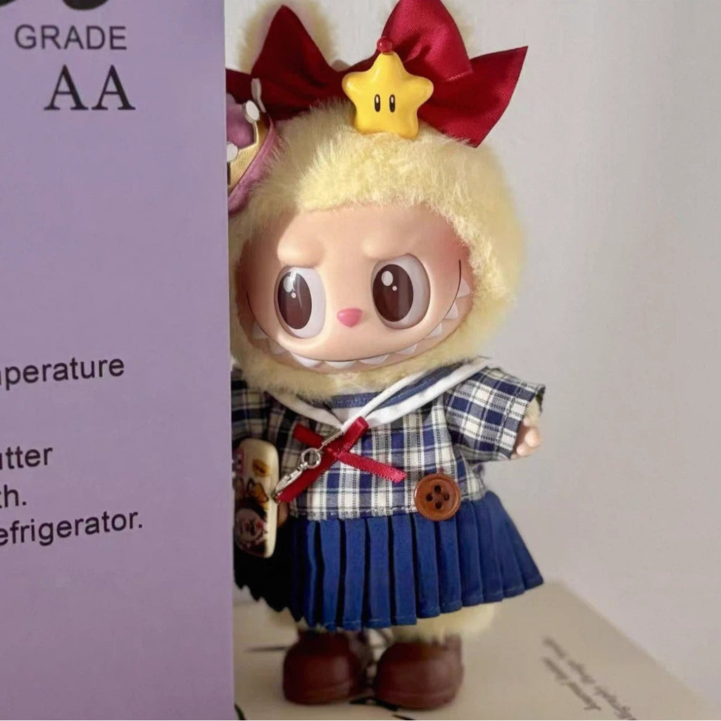 Doll Clothes Blue checkered dress