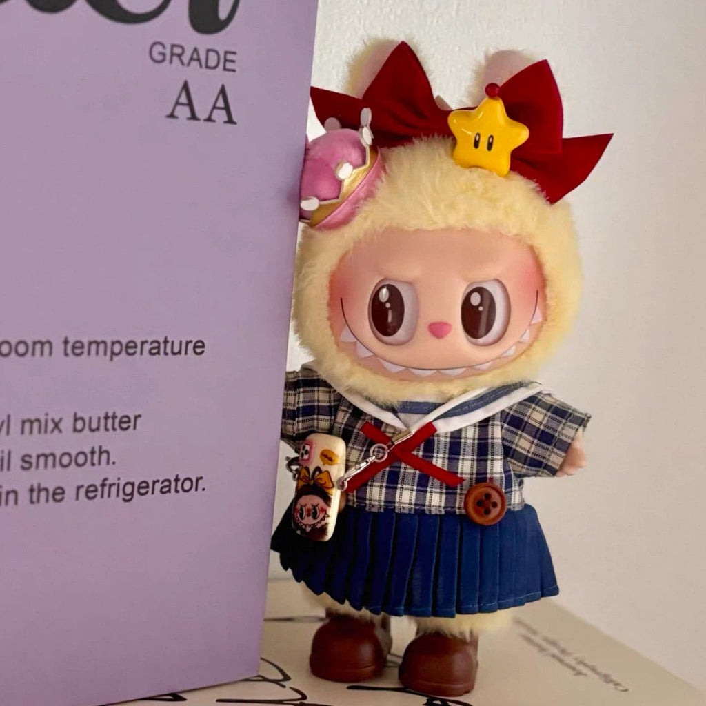 Doll Clothes Blue checkered dress