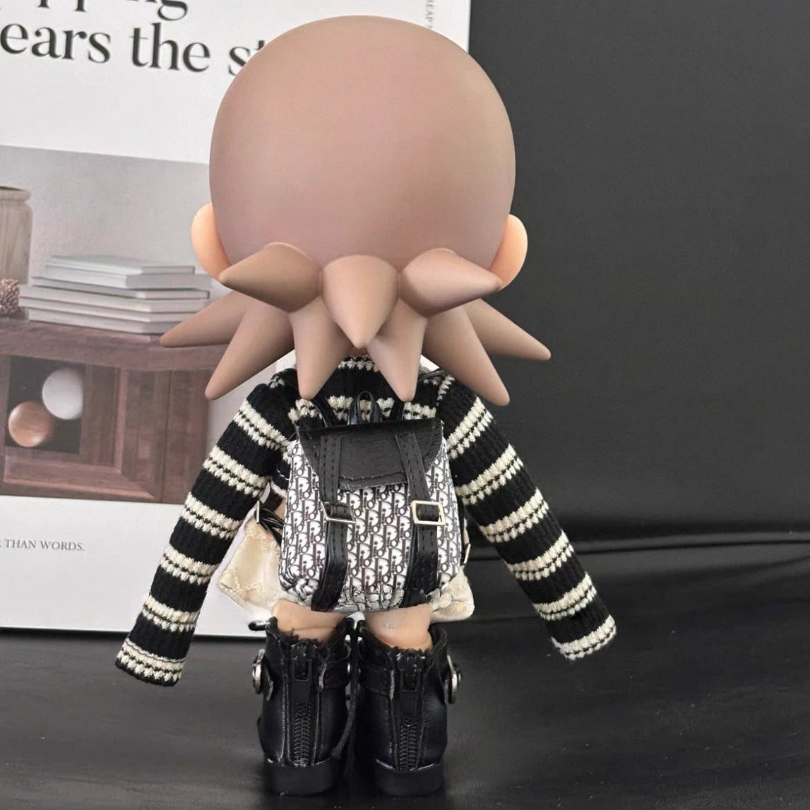 Doll Clothes black and white striped dress set