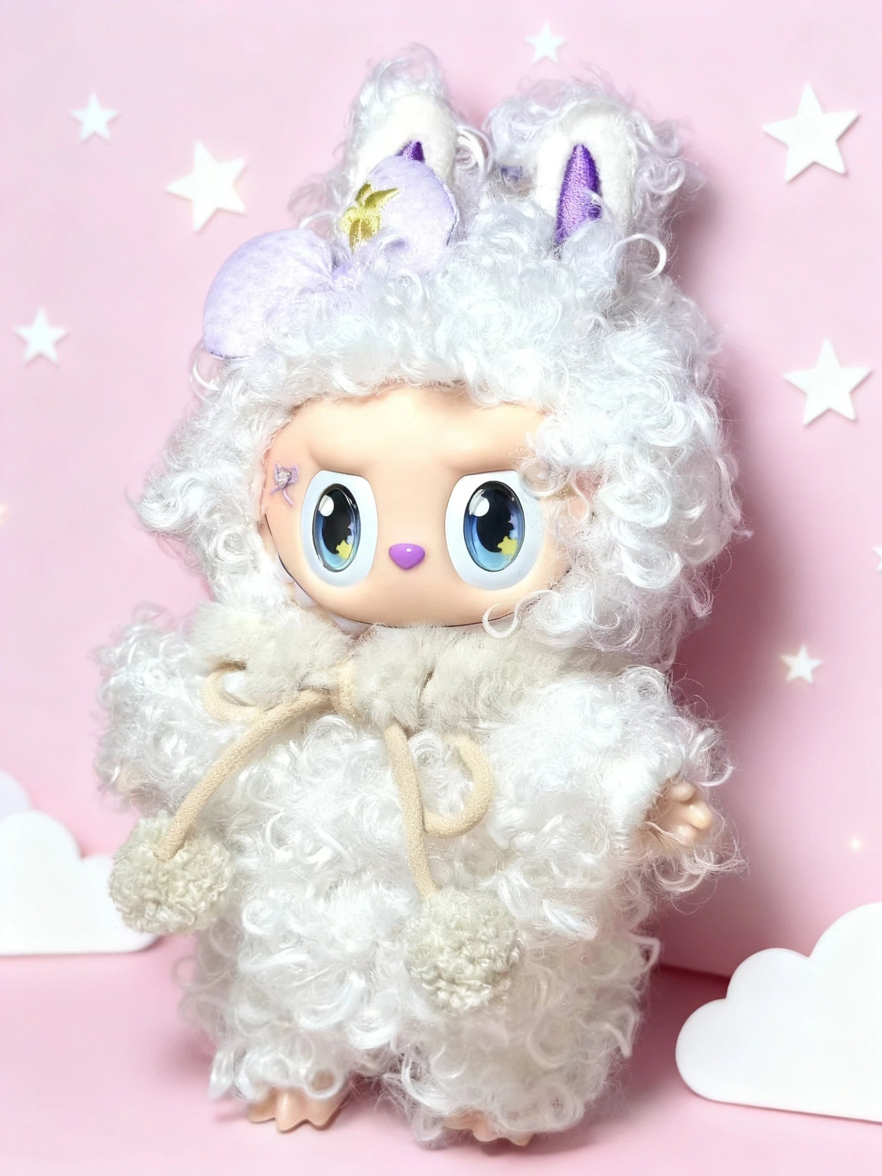 Handmade Doll White Curly