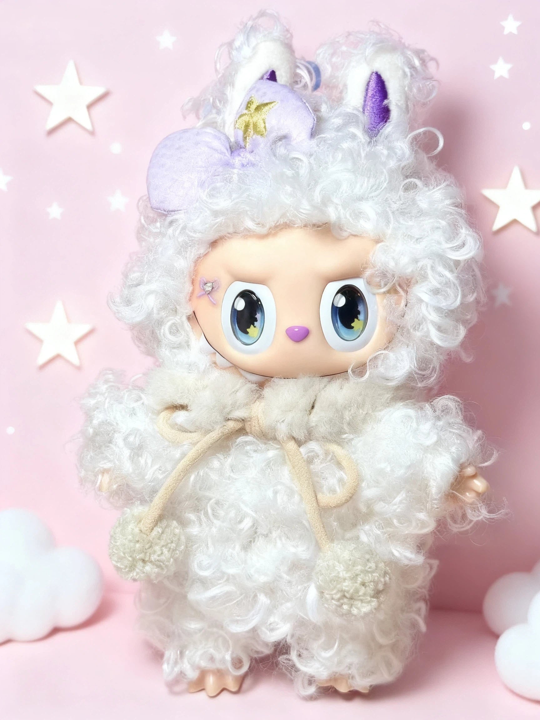 Handmade Doll White Curly