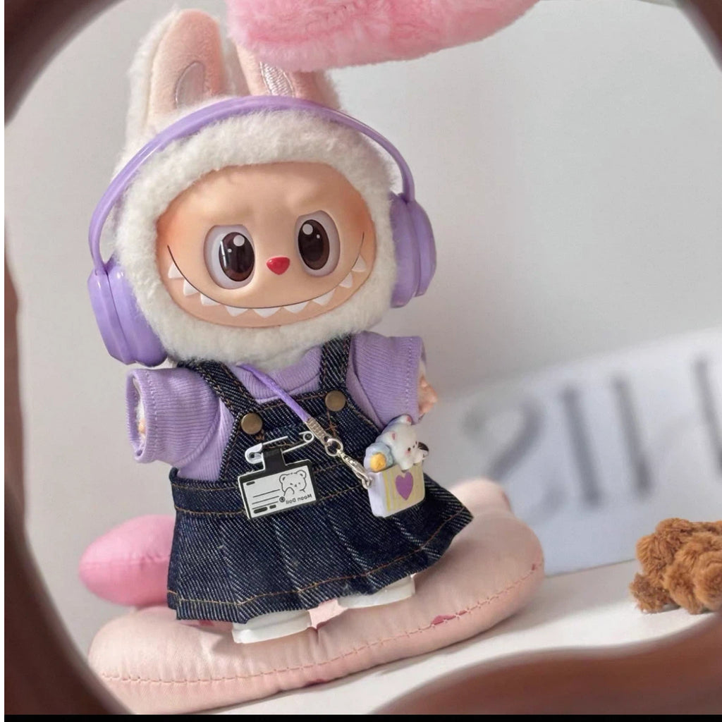 Doll Clothes Purple pinafore dress