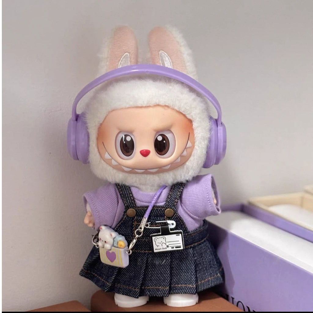 Doll Clothes Purple pinafore dress